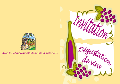 Invitation A5 dégustation de vins