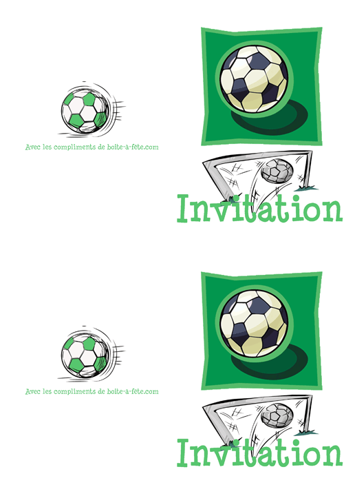 Invitation fête du foot Invitation fête du foot